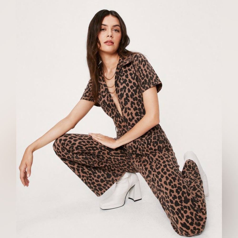Cheetah Denim Jumpsuit